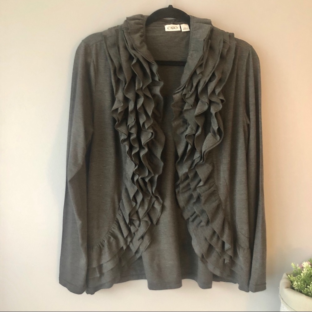 🚚 Sale Cato Ruffle Edge Cardigan l L
